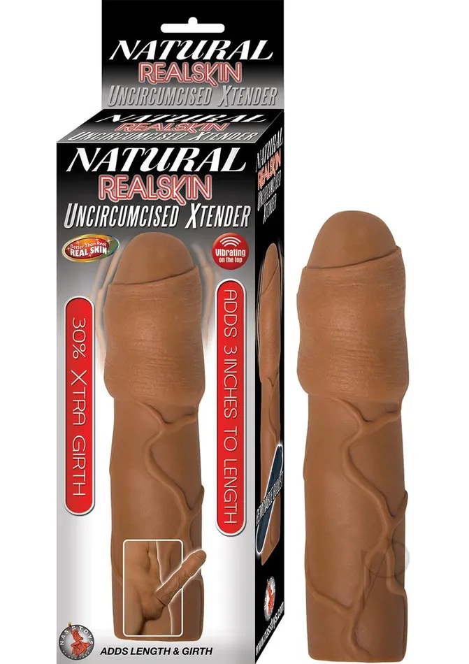 Natural Male Sex Toys Natural Realskin Uncircumcised Xtender Vibrating Sleeve Chocolate Natural Male Sex Toys Natural Realskin Uncircumcised Xtender Vibrating Sleeve Chocolate