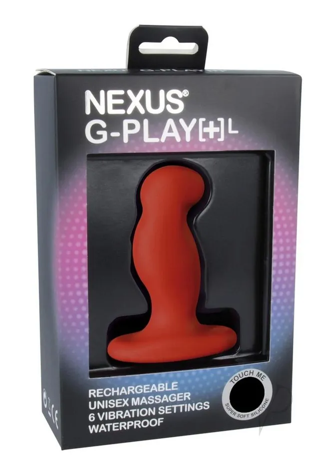 Nexus Nexus GPlayL Rechargeable Silicone GSpot and PSpot Vibrator Large Red Female Sex Toys Nexus Nexus GPlayL Rechargeable Silicone GSpot and PSpot Vibrator Large Red Female Sex Toys