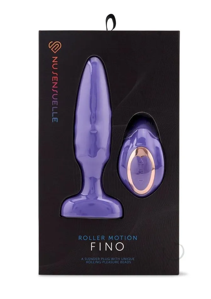 Nu Sensuelle Andii Fino Roller Motion Rechargeable Silicone Anal Plug with Remote Control Ultra Violet Nu Sensuelle Male Sex Toys