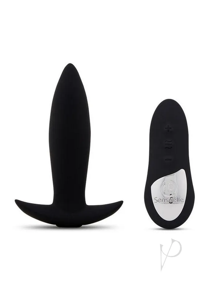 Nu Sensuelle Nu Sensuelle MiniPlug Rechargeable Silicone Vibrating Plug with Remote Control Black Anal