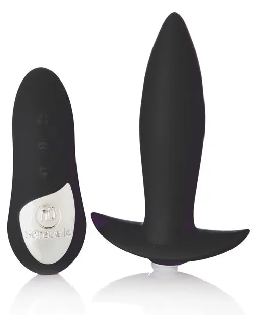 Nu Sensuelle Nu Sensuelle MiniPlug Rechargeable Silicone Vibrating Plug with Remote Control Black Anal
