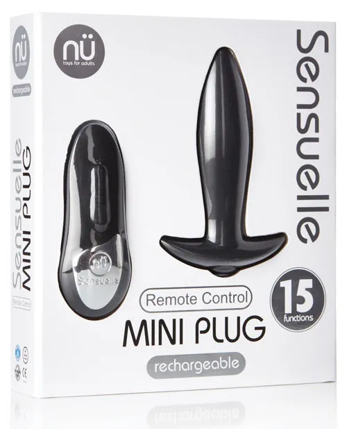 Nu Sensuelle Nu Sensuelle MiniPlug Rechargeable Silicone Vibrating Plug with Remote Control Black Anal