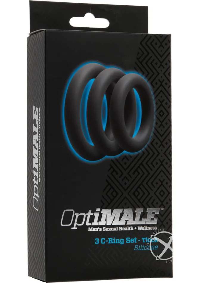 OptiMALE 3 CRing Set Silicone Cock Ring Thick 3 piece kit Slate Opti Male Male Sex Toys OptiMALE 3 CRing Set Silicone Cock Ring Thick 3 piece kit Slate Opti Male Male Sex Toys