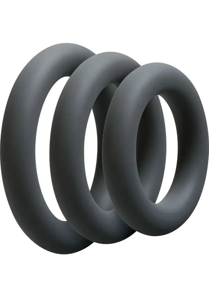 OptiMALE 3 CRing Set Silicone Cock Ring Thick 3 piece kit Slate Opti Male Male Sex Toys OptiMALE 3 CRing Set Silicone Cock Ring Thick 3 piece kit Slate Opti Male Male Sex Toys