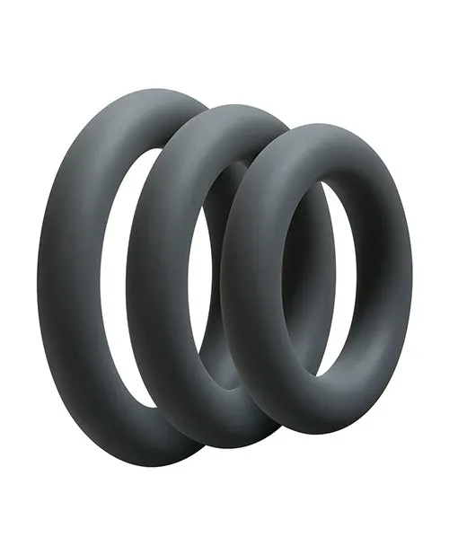 OptiMALE 3 CRing Set Silicone Cock Ring Thick 3 piece kit Slate Opti Male Male Sex Toys OptiMALE 3 CRing Set Silicone Cock Ring Thick 3 piece kit Slate Opti Male Male Sex Toys
