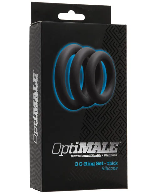 OptiMALE 3 CRing Set Silicone Cock Ring Thick 3 piece kit Slate Opti Male Male Sex Toys OptiMALE 3 CRing Set Silicone Cock Ring Thick 3 piece kit Slate Opti Male Male Sex Toys