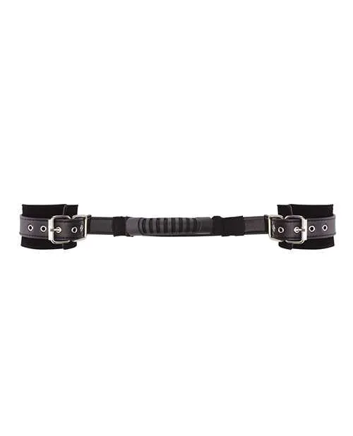 Ouch Bonded Leather Hand Cuffs with Handle Black Ouch Restraints Ouch Bonded Leather Hand Cuffs with Handle Black Ouch Restraints