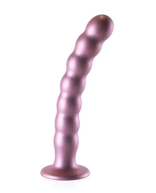 Ouch Female Sex Toys Ouch Beaded GSpot Silicone Dildo 8in Metallic Rose Gold Ouch Female Sex Toys Ouch Beaded GSpot Silicone Dildo 8in Metallic Rose Gold