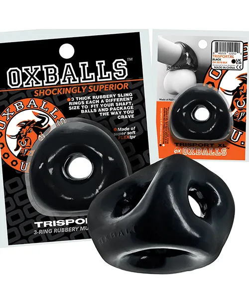 Oxballs Anal TriSport XL Thicker 3Ring Sling Black