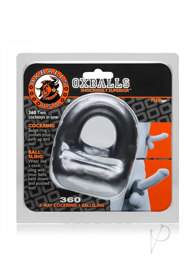Oxballs Male Sex Toys Oxballs 360 2Way Cock Ring and Ball Sling Silver