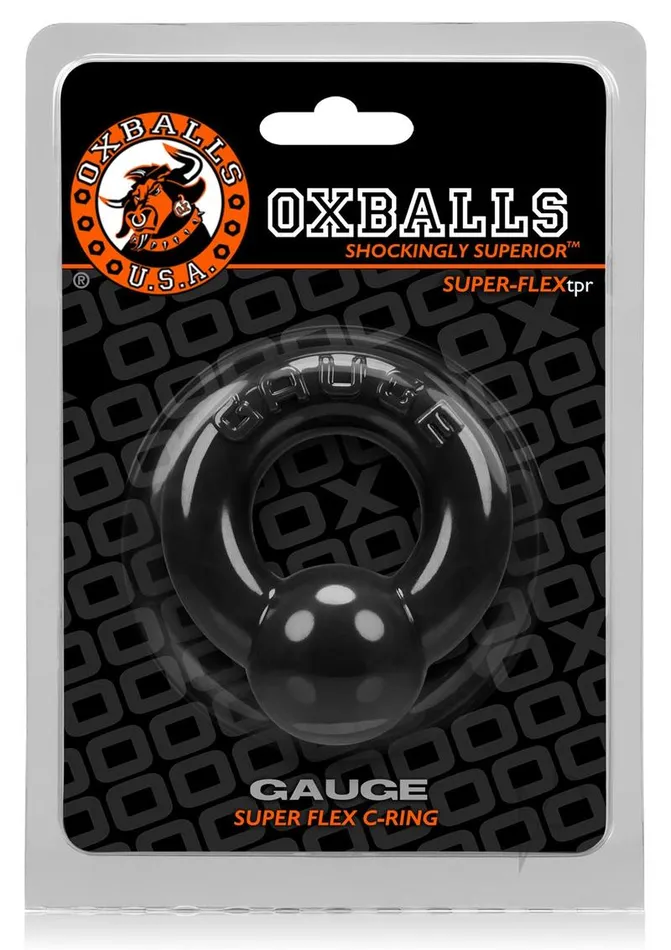 Oxballs Male Sex Toys Oxballs Gauge Super Flex Cock Ring Black