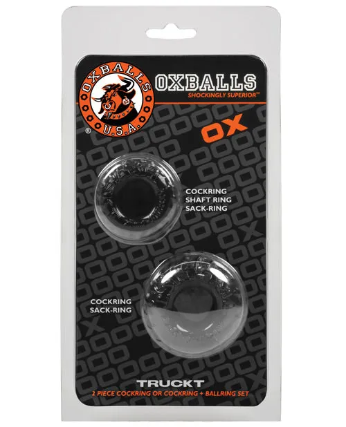 Oxballs Male Sex Toys Oxballs Truckt Cock Ring 2 pack Black