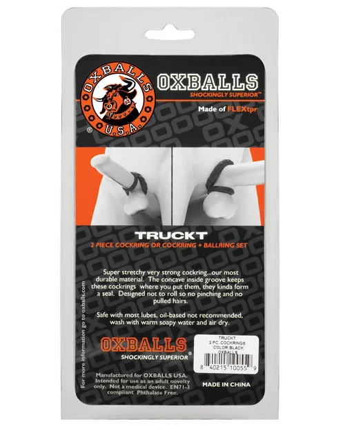 Oxballs Male Sex Toys Oxballs Truckt Cock Ring 2 pack Black