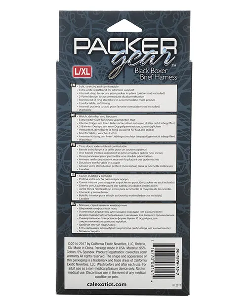 Packer Gear Boxer Brief Harness LXL Black Packer Gear Female Sex Toys