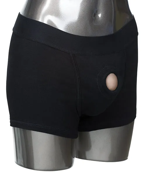 Packer Gear Boxer Brief Harness LXL Black Packer Gear Female Sex Toys