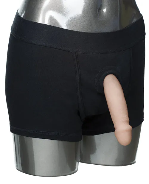 Packer Gear Boxer Brief Harness LXL Black Packer Gear Female Sex Toys
