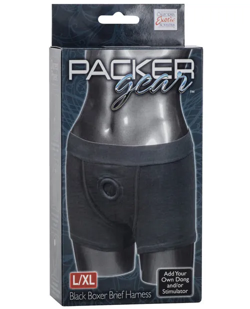 Packer Gear Boxer Brief Harness LXL Black Packer Gear Female Sex Toys