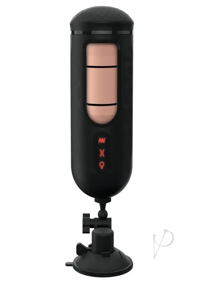PDX Elite Rechargeable Vibrating Mega Milker Masturbator Pussy VanillaBlack Pdx Elite Male Sex Toys