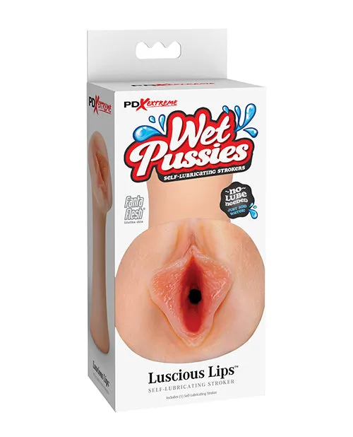 PDX Extreme Wet Pussies Luscious Lips Self Lubricating Stroker Vanilla Pipedream Extreme Toyz Male Sex Toys