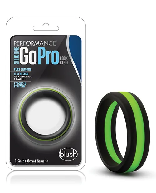 Performance Silicone Go Pro Cock Ring BlackGreen Performance Male Sex Toys