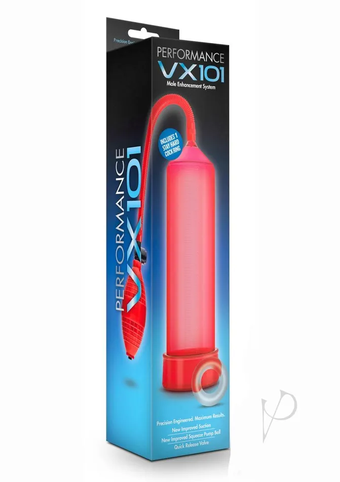 Performance VX101 Male Enhancement Penis Pump 95in Red Performance Male Sex Toys Performance VX101 Male Enhancement Penis Pump 95in Red Performance Male Sex Toys
