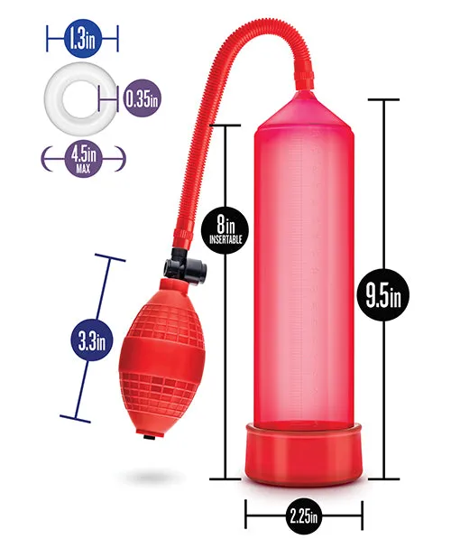Performance VX101 Male Enhancement Penis Pump 95in Red Performance Male Sex Toys