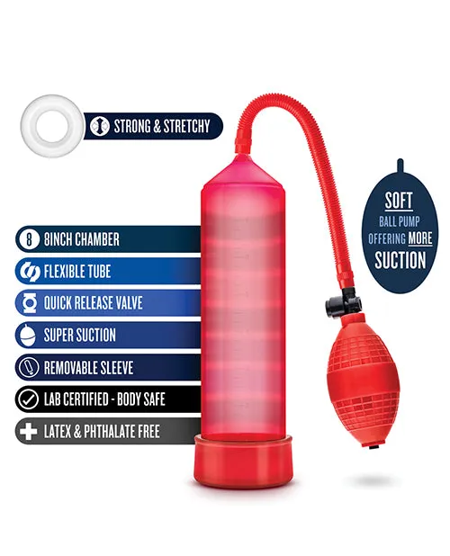 Performance VX101 Male Enhancement Penis Pump 95in Red Performance Male Sex Toys