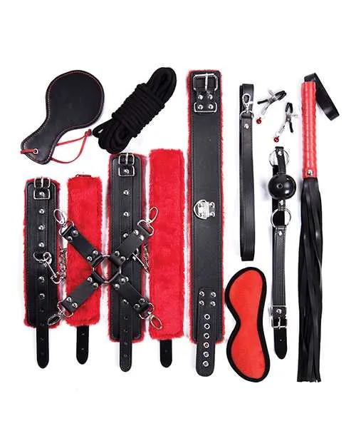 Plesur Anal Plesur Deluxe Bondage Kit BlackRed