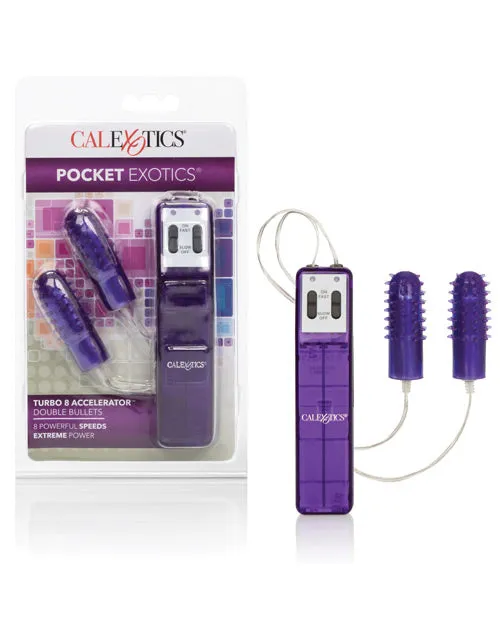 Pocket Exotics Female Sex Toys Pocket Exotics Turbo 8 Accelerator Double Bullet with Wired Remote Control Purple Pocket Exotics Female Sex Toys Pocket Exotics Turbo 8 Accelerator Double Bullet with Wired Remote Control Purple
