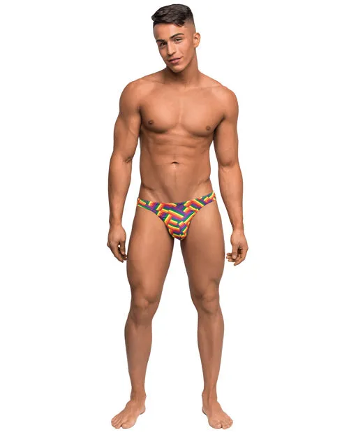 Pride Fest Contoured Pouch Bong Thong Rainbow LXL Male Power Female Sex Toys Pride Fest Contoured Pouch Bong Thong Rainbow LXL Male Power Female Sex Toys