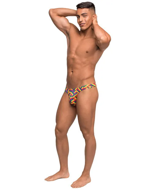 Pride Fest Contoured Pouch Bong Thong Rainbow LXL Male Power Female Sex Toys Pride Fest Contoured Pouch Bong Thong Rainbow LXL Male Power Female Sex Toys