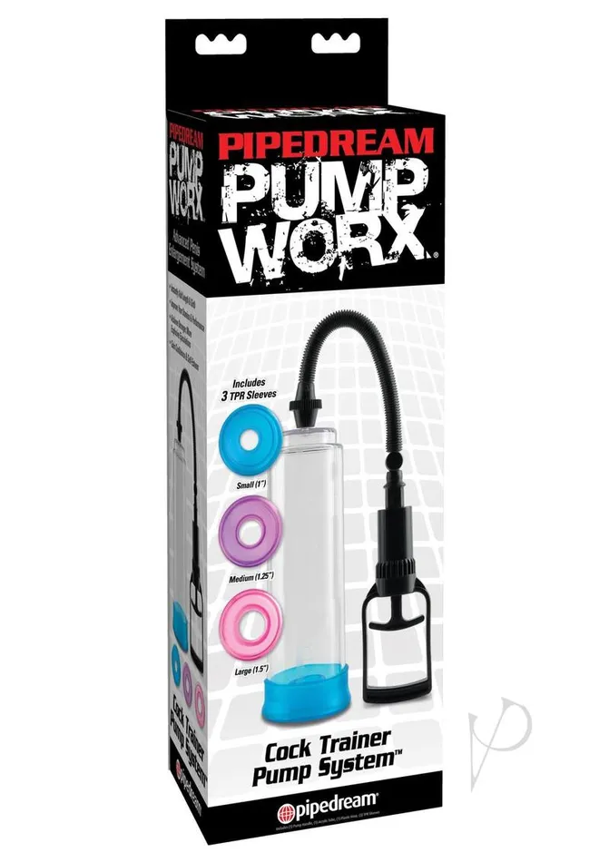 Pump Worx Cock Trainer Pump System with 3 Sleeves Clear Pump Worx Male Sex Toys Pump Worx Cock Trainer Pump System with 3 Sleeves Clear Pump Worx Male Sex Toys