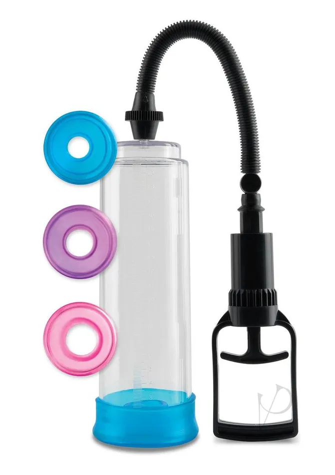Pump Worx Cock Trainer Pump System with 3 Sleeves Clear Pump Worx Male Sex Toys