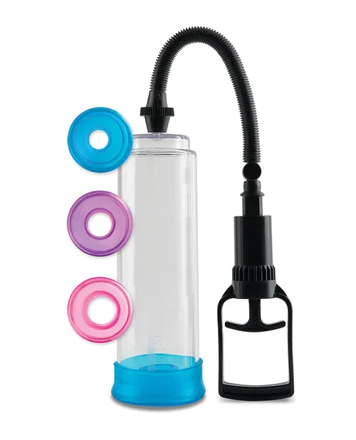 Pump Worx Cock Trainer Pump System with 3 Sleeves Clear Pump Worx Male Sex Toys