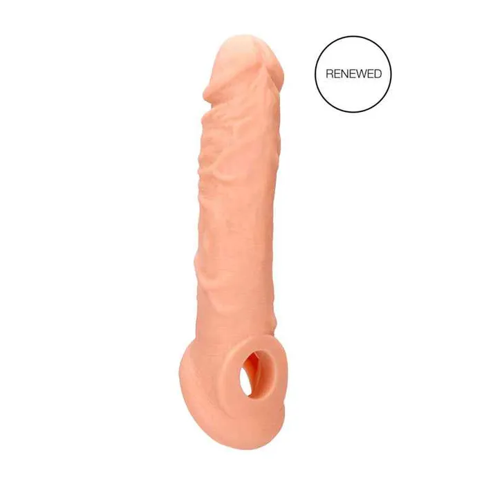 REALROCK 8 Inch Realistic Penis Extender with Rings Wild Night Fantasies Male Sex Toys