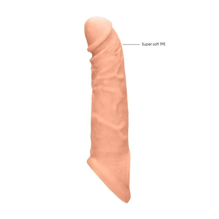REALROCK 8 Inch Realistic Penis Extender with Rings Wild Night Fantasies Male Sex Toys