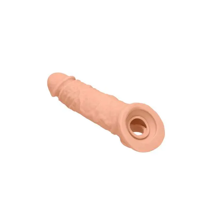 REALROCK 8 Inch Realistic Penis Extender with Rings Wild Night Fantasies Male Sex Toys