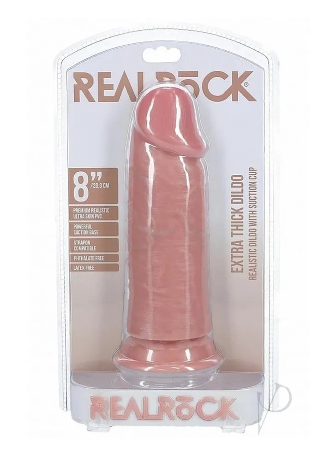 RealRock Ultra Realistic Skin Extra Thick Dildo 8in Vanilla Real Rock Female Sex Toys RealRock Ultra Realistic Skin Extra Thick Dildo 8in Vanilla Real Rock Female Sex Toys