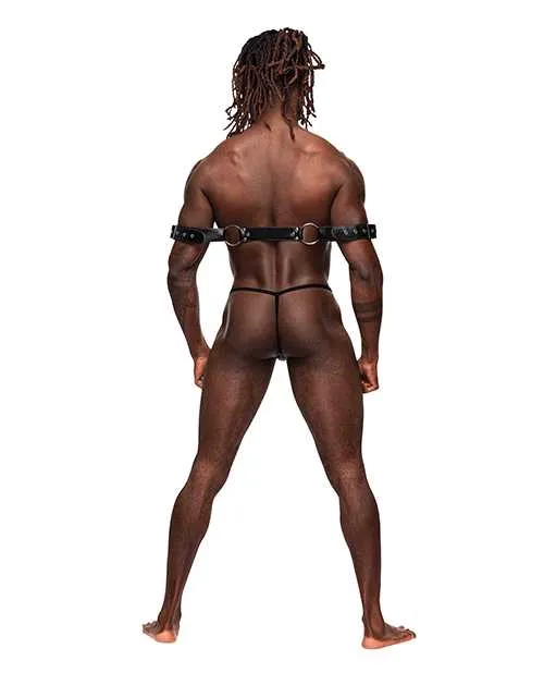 Restraints Pisces PU Leather Bicep Back Harness Black OS Male Power Restraints Pisces PU Leather Bicep Back Harness Black OS Male Power