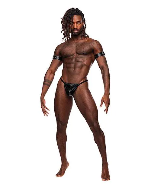 Restraints Pisces PU Leather Bicep Back Harness Black OS Male Power Restraints Pisces PU Leather Bicep Back Harness Black OS Male Power