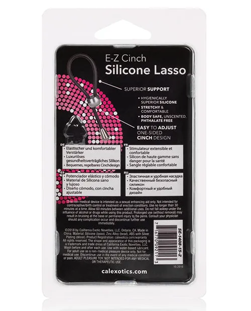 Rings Anal EZ Cinch Silicone Lasso Adjustable Cock Tie Black