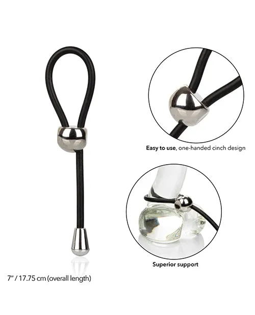 Rings Anal EZ Cinch Silicone Lasso Adjustable Cock Tie Black