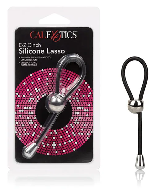 Rings Anal EZ Cinch Silicone Lasso Adjustable Cock Tie Black
