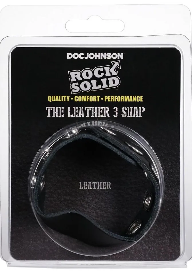 Rock Solid The Leather 5 Snap Adjustable Cock Ring Black Rock Solid Male Sex Toys Rock Solid The Leather 5 Snap Adjustable Cock Ring Black Rock Solid Male Sex Toys