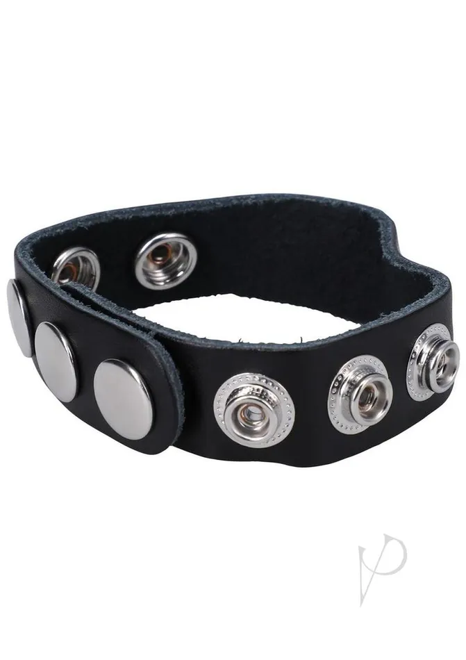 Rock Solid The Leather 5 Snap Adjustable Cock Ring Black Rock Solid Male Sex Toys Rock Solid The Leather 5 Snap Adjustable Cock Ring Black Rock Solid Male Sex Toys