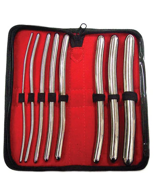 Rouge Hegar Urethral Dilator Stainless Steel Set 8 Piece Set Silver Rouge Male Sex Toys