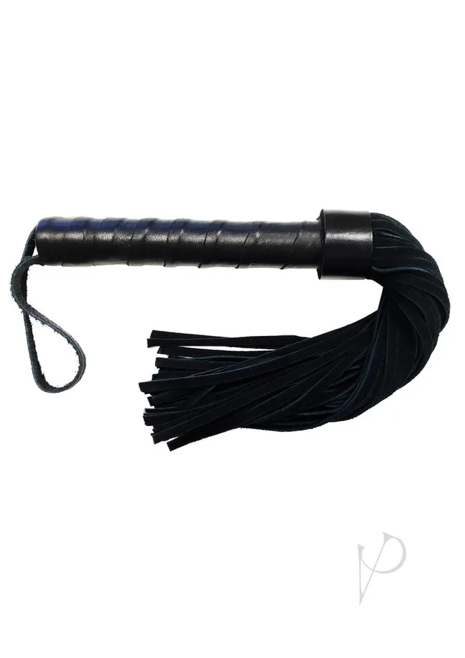 Rouge Rouge Leather Handle Suede Flogger Black Restraints