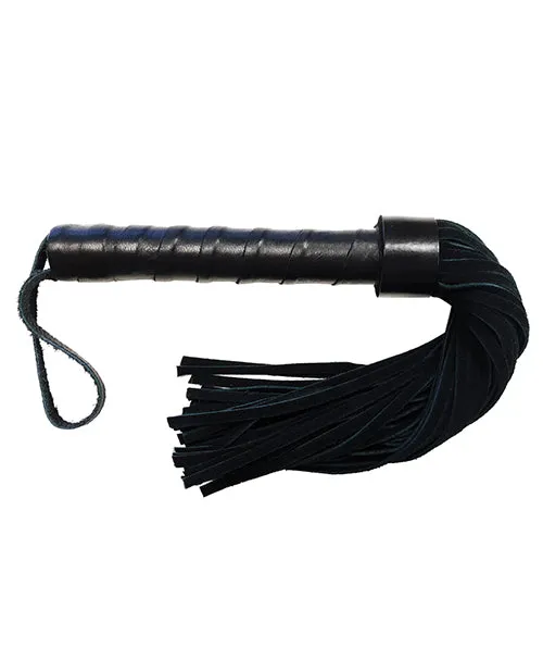 Rouge Rouge Leather Handle Suede Flogger Black Restraints Rouge Rouge Leather Handle Suede Flogger Black Restraints