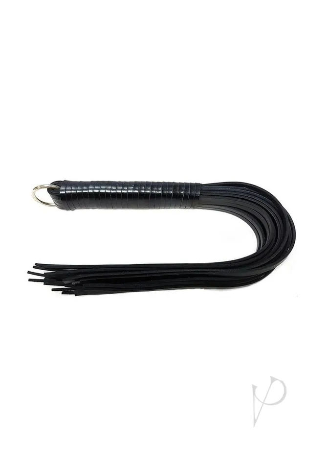 Rouge Rouge Leather Spiral Flogger Black Restraints Rouge Rouge Leather Spiral Flogger Black Restraints