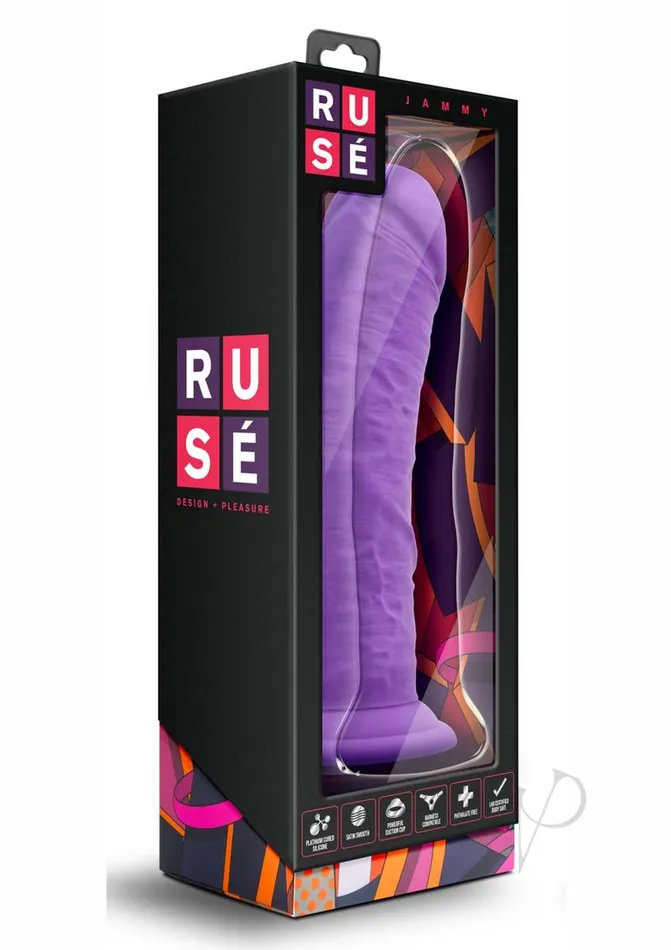 Ruse Ruse Jammy Silicone Dildo 8in Purple Dildos